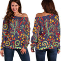 Mandala Floral Bohemian Pattern Print Off The Shoulder Sweatshirt