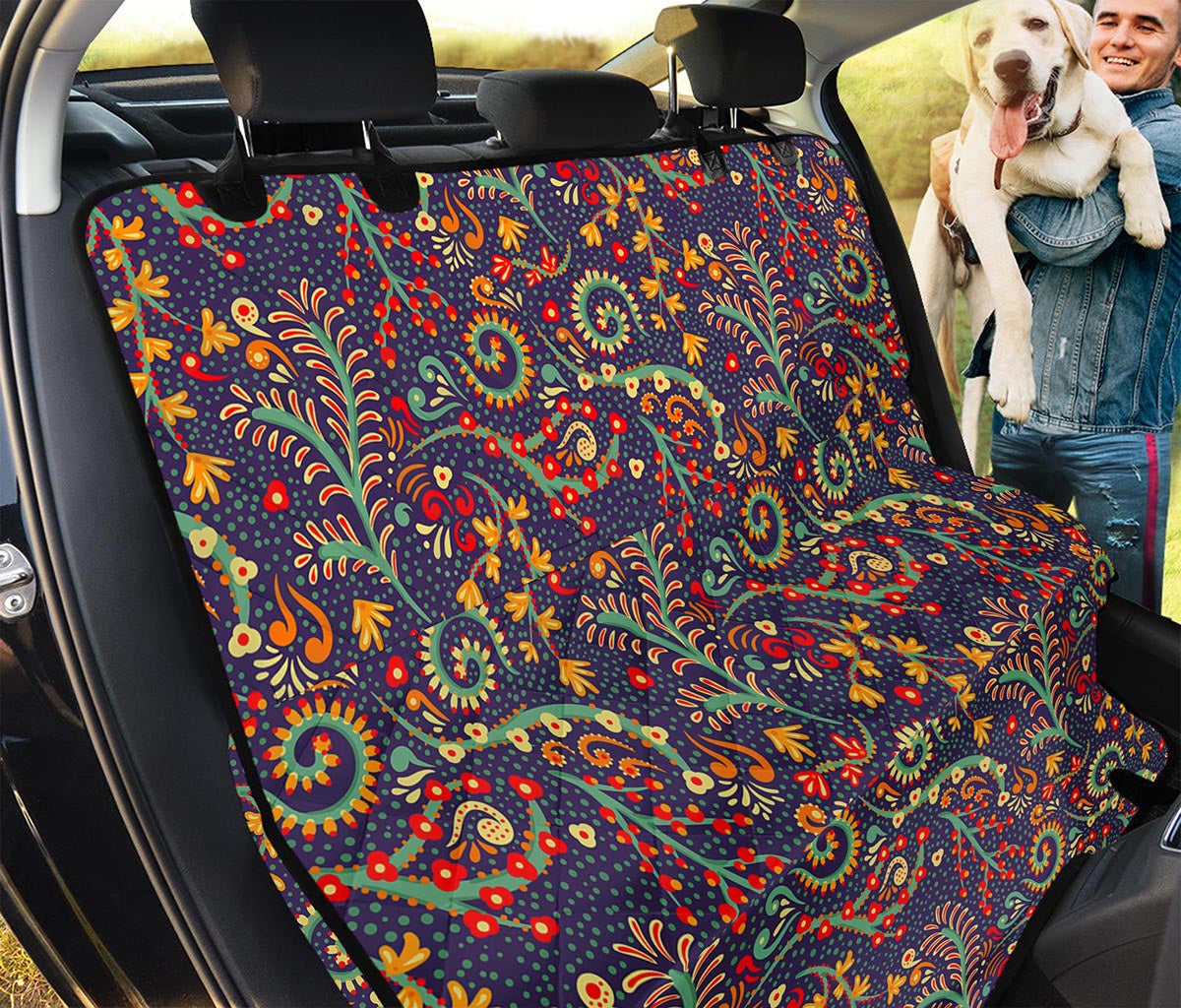 Mandala Floral Bohemian Pattern Print Pet Car Back Seat Cover