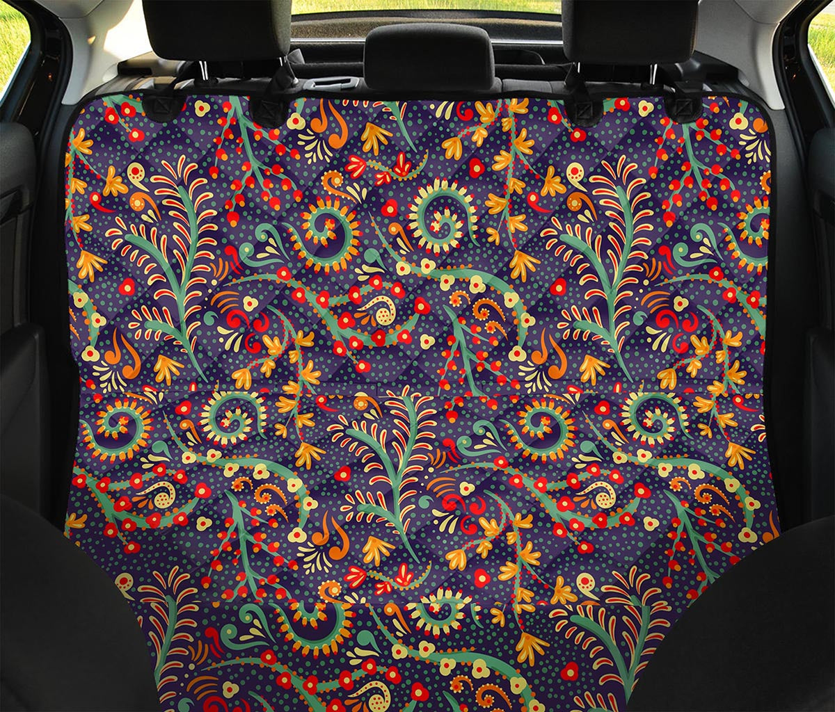 Mandala Floral Bohemian Pattern Print Pet Car Back Seat Cover