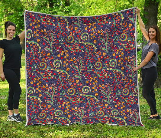 Mandala Floral Bohemian Pattern Print Quilt