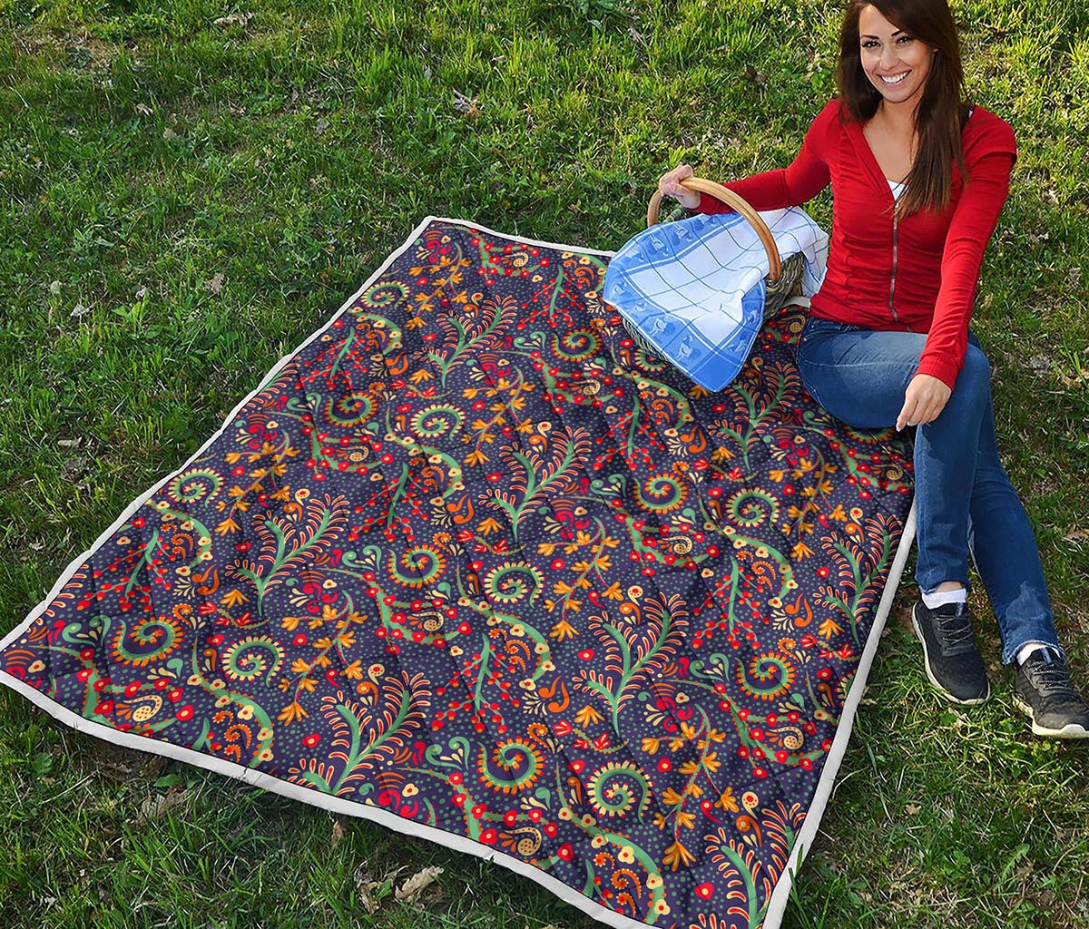 Mandala Floral Bohemian Pattern Print Quilt