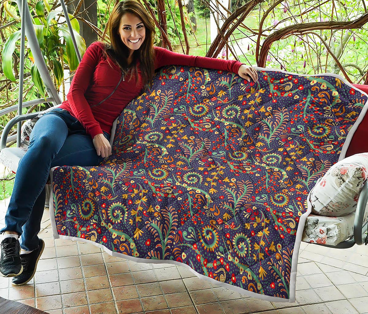 Mandala Floral Bohemian Pattern Print Quilt