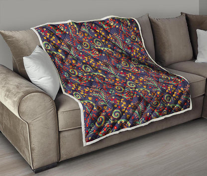 Mandala Floral Bohemian Pattern Print Quilt