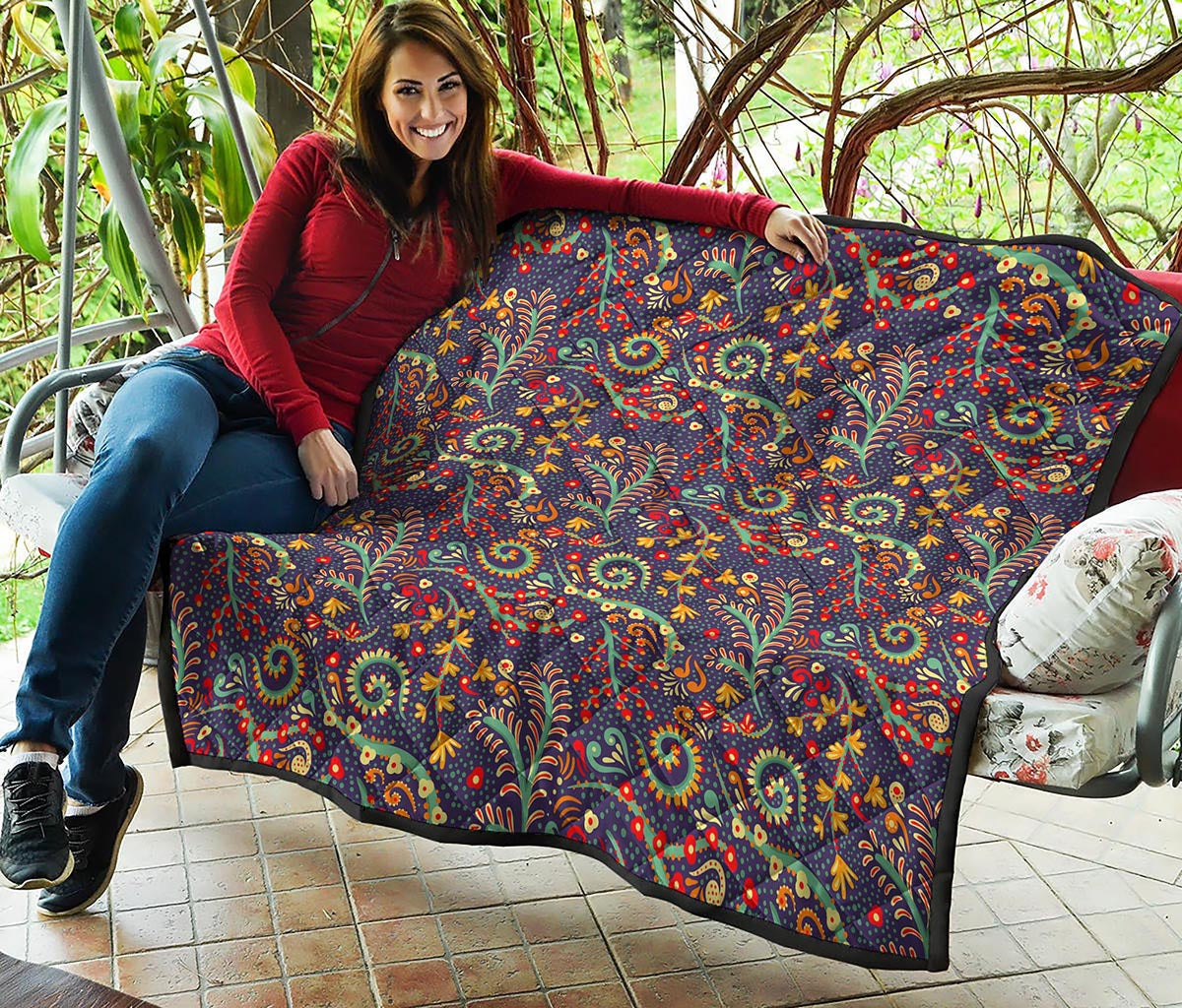 Mandala Floral Bohemian Pattern Print Quilt