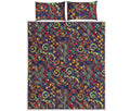 Mandala Floral Bohemian Pattern Print Quilt Bed Set