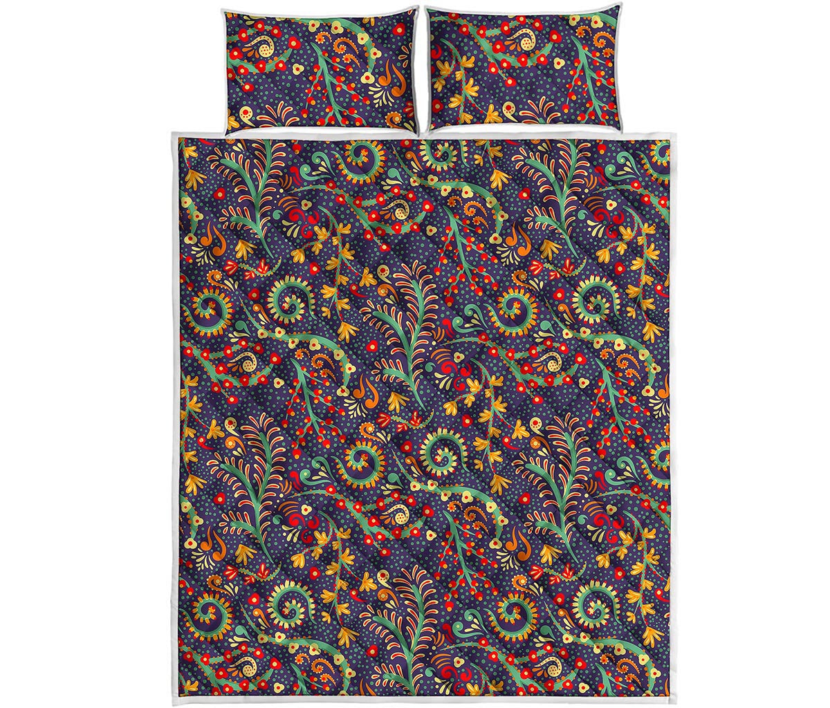 Mandala Floral Bohemian Pattern Print Quilt Bed Set