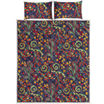 Mandala Floral Bohemian Pattern Print Quilt Bed Set