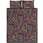 Mandala Floral Bohemian Pattern Print Quilt Bed Set