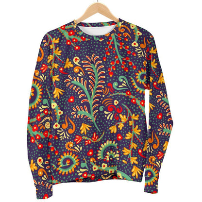 Mandala Floral Bohemian Pattern Print Women's Crewneck Sweatshirt GearFrost