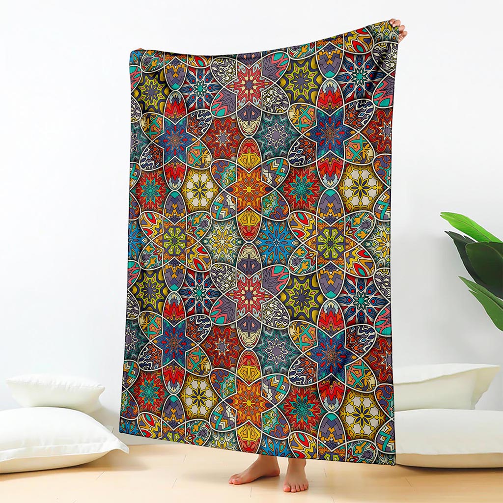 Mandala Star Bohemian Pattern Print Blanket
