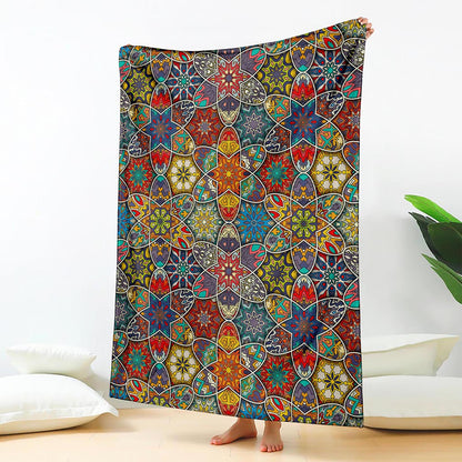 Mandala Star Bohemian Pattern Print Blanket