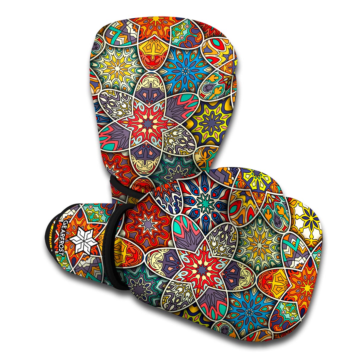 Mandala Star Bohemian Pattern Print Boxing Gloves