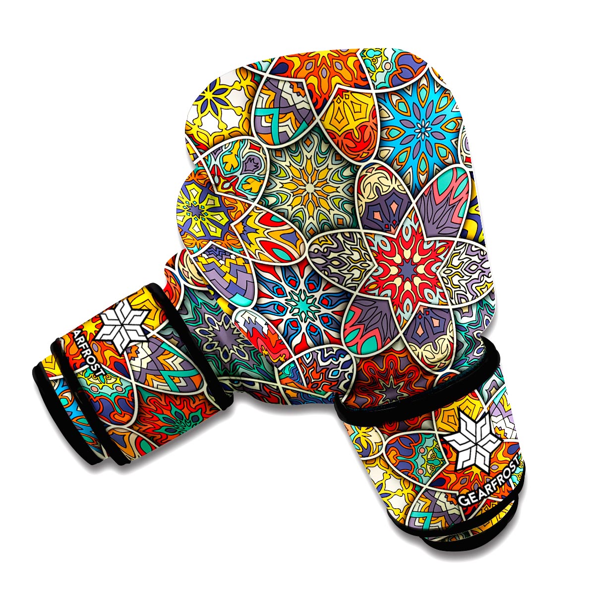 Mandala Star Bohemian Pattern Print Boxing Gloves