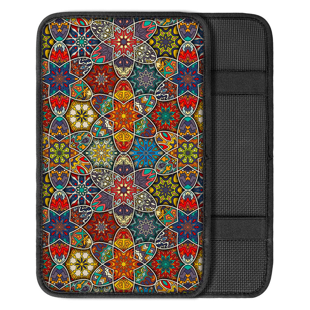 Mandala Star Bohemian Pattern Print Car Center Console Cover