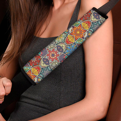 Mandala Star Bohemian Pattern Print Car Seat Belt Covers