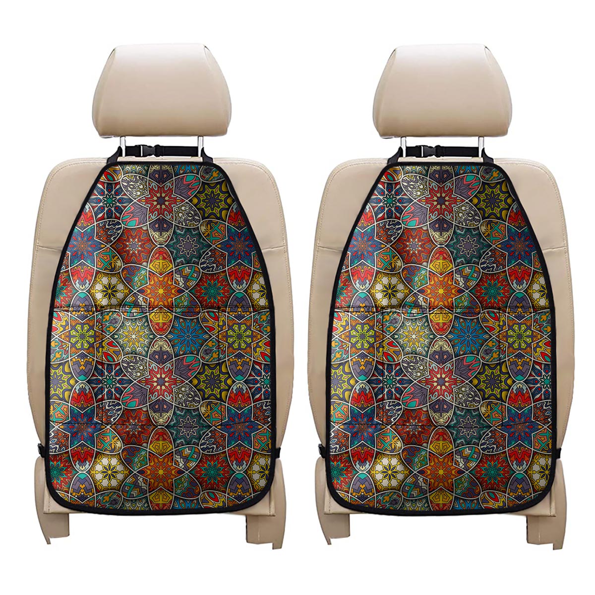 Mandala Star Bohemian Pattern Print Car Seat Organizers