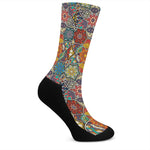 Mandala Star Bohemian Pattern Print Crew Socks