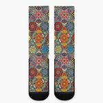 Mandala Star Bohemian Pattern Print Crew Socks