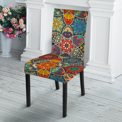 Mandala Star Bohemian Pattern Print Dining Chair Slipcover