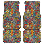 Mandala Star Bohemian Pattern Print Front and Back Car Floor Mats