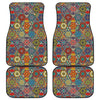 Mandala Star Bohemian Pattern Print Front and Back Car Floor Mats