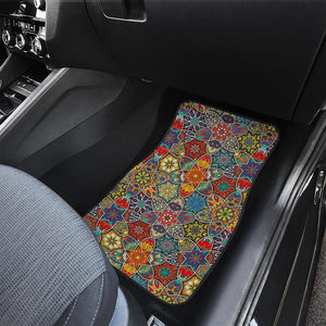 Mandala Star Bohemian Pattern Print Front and Back Car Floor Mats