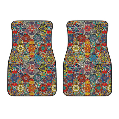 Mandala Star Bohemian Pattern Print Front Car Floor Mats
