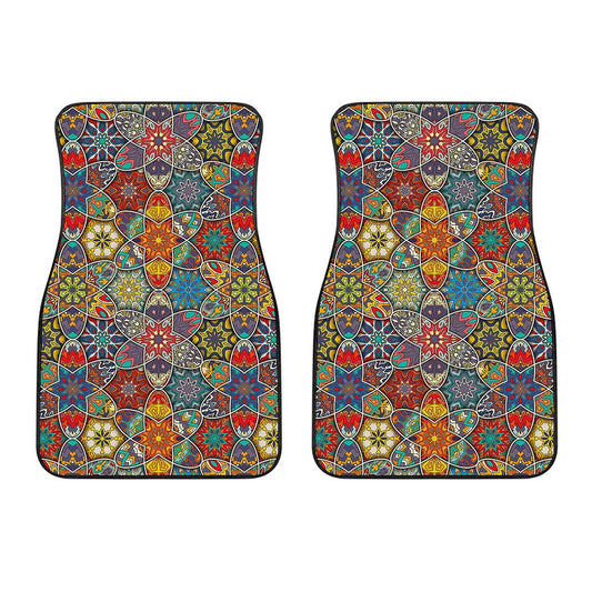 Mandala Star Bohemian Pattern Print Front Car Floor Mats