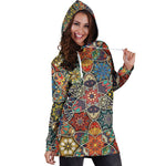 Mandala Star Bohemian Pattern Print Hoodie Dress GearFrost