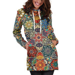 Mandala Star Bohemian Pattern Print Hoodie Dress GearFrost