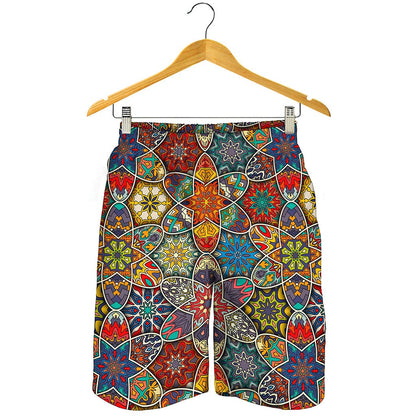 Mandala Star Bohemian Pattern Print Men's Shorts
