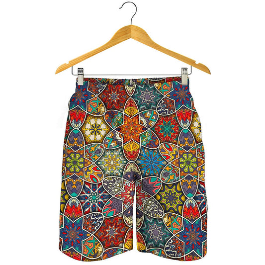 Mandala Star Bohemian Pattern Print Men's Shorts