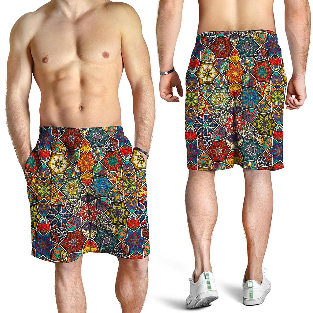 Mandala Star Bohemian Pattern Print Men's Shorts