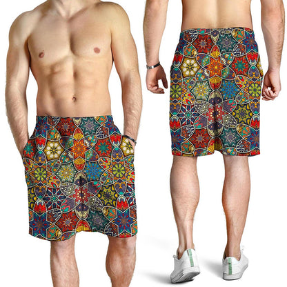 Mandala Star Bohemian Pattern Print Men's Shorts
