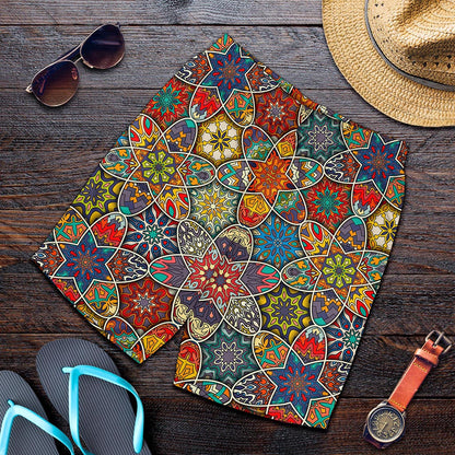 Mandala Star Bohemian Pattern Print Men's Shorts