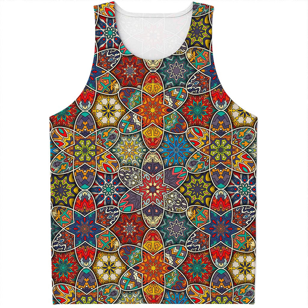 Mandala Star Bohemian Pattern Print Men's Tank Top