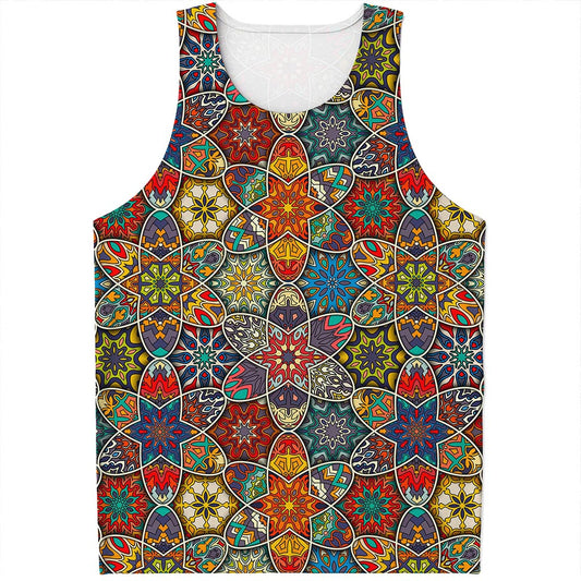 Mandala Star Bohemian Pattern Print Men's Tank Top