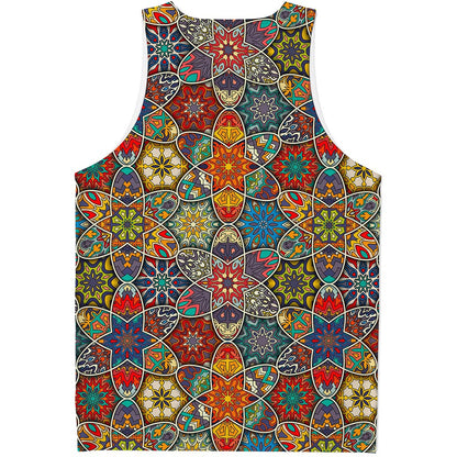 Mandala Star Bohemian Pattern Print Men's Tank Top