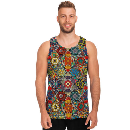 Mandala Star Bohemian Pattern Print Men's Tank Top