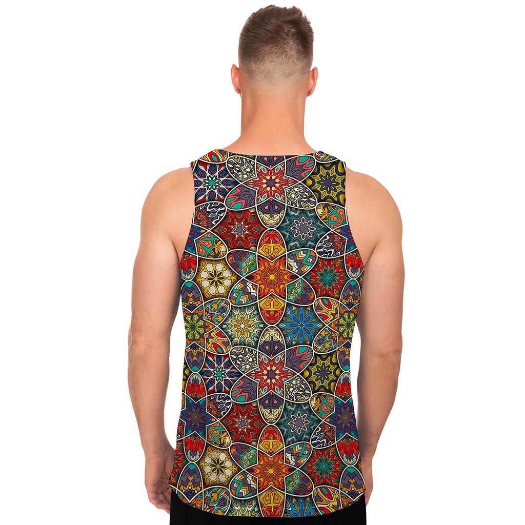 Mandala Star Bohemian Pattern Print Men's Tank Top