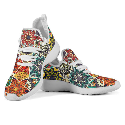 Mandala Star Bohemian Pattern Print Mesh Knit Shoes GearFrost