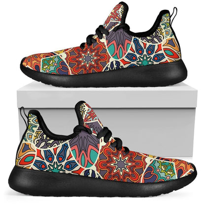 Mandala Star Bohemian Pattern Print Mesh Knit Shoes GearFrost