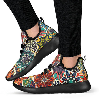 Mandala Star Bohemian Pattern Print Mesh Knit Shoes GearFrost
