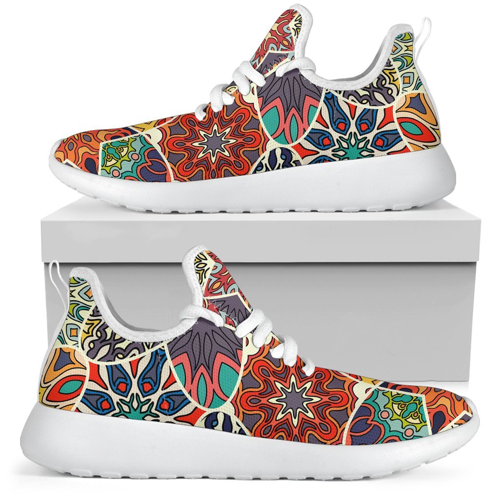 Mandala Star Bohemian Pattern Print Mesh Knit Shoes GearFrost