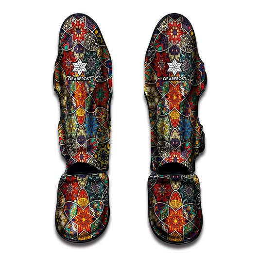 Mandala Star Bohemian Pattern Print Muay Thai Shin Guard