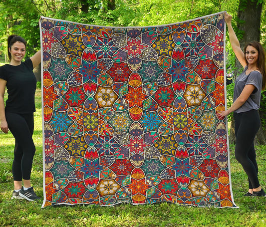 Mandala Star Bohemian Pattern Print Quilt