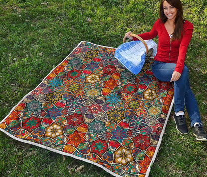 Mandala Star Bohemian Pattern Print Quilt