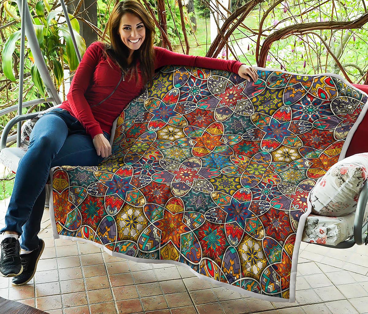 Mandala Star Bohemian Pattern Print Quilt