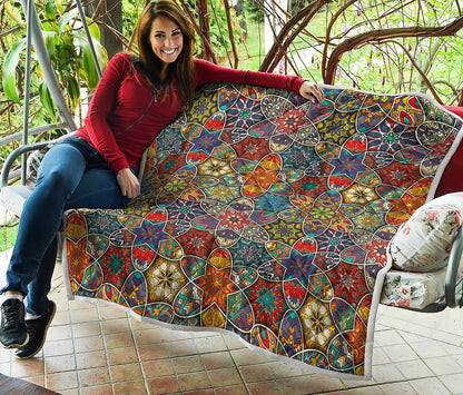 Mandala Star Bohemian Pattern Print Quilt