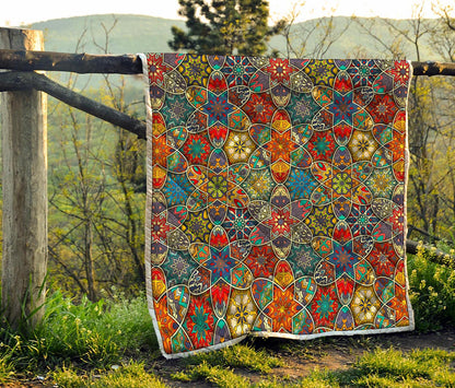 Mandala Star Bohemian Pattern Print Quilt